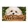 Maltese Puppy Welcome With Rustic Wood and Greenery for Dog Lovers Doormat - 6