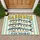 Vintage Sardines and Blue Cream Stripes for Coastal Homes and Seafood Lovers Doormat - 1
