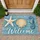 Coastal Seahorse, Starfish and Seashell Welcome for Relaxed Beachside Living Homes Doormat - 1