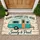 Vintage Campervan Scene for Happy Camping Couples and Cozy Road Trip Enthusiasts Doormat - 1