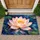 Pink Lotus on Midnight Water for Serene Spa-Inspired Homes and Meditation Spaces Doormat - 1