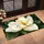 White Magnolia Flower on Deep Green for a Calm Nature-Inspired Home Entryway Decor Doormat - 2