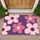 Purple Pink Daisy Flowers for a Fresh Cheerful Home Entryway and Spring Style Doormat - 1