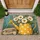 Vintage Daisy Bouquet and Yellow Watering Can for a Cheerful Spring Home Entryway Doormat - 1