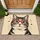Red Glasses Cat Portrait For Quirky Pet Lovers And Playful Home Entryways Doormat - 1