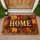 Autumn Leaves, Pinecones and HOME Wood Plaque for Cozy Seasonal Entryway Decor Doormat - 1