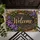 Purple Floral Wreath Welcome Greeting for Cozy Farmhouse Entryway Home Style Doormat - 5