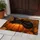 Black Cat In Witch Hat Resting On Pumpkin For Cozy Halloween Entryway Seasonal Decor Doormat - 4