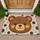 Cute Teddy Bear Face With Golden Cheeks for Cozy Family Home Decor Doormat - 1
