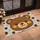 Cute Teddy Bear Face With Golden Cheeks for Cozy Family Home Decor Doormat - 2