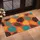 Tropical Leaf Motif in Terracotta, Turquoise and Gold for a Sunny Home Entry Doormat - 2