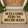 Spanish Welcome Saying with Ornate Black Flourishes for a Playful Entryway Home Doormat - 1