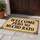 Spanish Welcome Saying with Ornate Black Flourishes for a Playful Entryway Home Doormat - 4