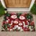 Snowman Family with Red Hats and Gifts for a Cheerful Christmas Winter Holiday Home Doormat - 1