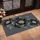 Three Charcoal Gray and Gold Floral Blooms for Calm, Elegant Everyday Home Entryways Doormat - 2