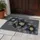 Three Charcoal Gray and Gold Floral Blooms for Calm, Elegant Everyday Home Entryways Doormat - 4