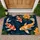 Three Koi Fish and Lotus Blooms for Serene Japanese Inspired Home Living Doormat - 1