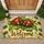 Two Scarlet Ladybugs on Green Leaves for Cheerful Spring Entryway and Nature Lovers Doormat - 1