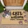 Funny Cat Welcome People Tolerated Entryway Greeting for Cat Lovers and Pet Owners Doormat - 1