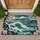 Mount Fuji Cherry Blossoms and Teal Ocean Wave for Calm Japanese-Inspired Entryways Doormat - 1