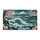 Mount Fuji Cherry Blossoms and Teal Ocean Wave for Calm Japanese-Inspired Entryways Doormat - 6