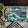 Mount Fuji Cherry Blossoms and Teal Ocean Wave for Calm Japanese-Inspired Entryways Doormat - 5