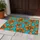 Turquoise Blue And Brown Daisy Blooms For Cheerful Cottage Entryway And Home Style Doormat - 4