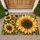 Golden Sunflowers and Olive Foliage for a Cheerful Country Cottage Entryway Decor Doormat - 1