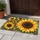 Golden Sunflowers and Olive Foliage for a Cheerful Country Cottage Entryway Decor Doormat - 4
