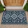 Distressed Navy Medallion Motifs for a Timeless Entryway and Classic Home Style Doormat - 1