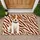 Rustic Zebra Stripes With Sitting Puppy for Warm Animal-Loving Entryway Living Doormat - 1