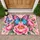 Jeweled Butterfly And Pink Peony Garden For A Sparkling, Colorful Home Entryway Doormat - 1