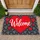 Bold Red Heart Welcome Greeting for Valentine Season and Romantic Home Entryways Doormat - 1