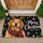 Golden Retriever With Antlers And Plaid Scarf For Merry Christmas Holiday Cheer Doormat - 1
