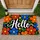 Colorful Retro Floral Hello for a Cheerful Everyday Welcome and Bright Home Entry Doormat - 1