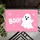 Pink Ghost Boo Halloween Entryway Greeting for Spooky Season Celebrations Doormat - 5
