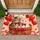 Two Cozy Kittens with Heart Balloons for Cat Lovers and Sweet Valentine Home Style Doormat - 1