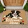 Border Collie Puppy With Hearts And Paw Prints For A Cozy Dog Lover Entryway Welcome Doormat - 1