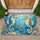 Watercolor Seahorse Pair and Clownfish for a Calm Coastal Ocean Home Entryway Accent Doormat - 1