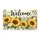 Watercolor Sunflower Welcome Floral Bouquet for a Cheerful Country Home Entrance Doormat - 6