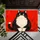 Black And White Cat On Vivid Red Ground For Playful Cat Lover Home Entryway Decor Doormat - 5