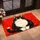 Black And White Cat On Vivid Red Ground For Playful Cat Lover Home Entryway Decor Doormat - 2