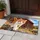 Orange and White Cat Exploring Rustic Barnyard Rocks for Cozy Country Style Living Doormat - 4