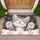 Smiling Gray Tabby Cat with Pink Paws for Cozy Cat Lover Home Décor and Feline Fans Doormat - 1