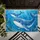 Blue Whale Pair Swimming Through Ocean Waves for Calm Coastal Living and Sea Life Lovers Doormat - 5