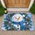 Blue Snowman Evergreen Wreath for Cozy Winter Holiday Entryway Seasonal Home Cheer Doormat - 1