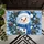 Blue Snowman Evergreen Wreath for Cozy Winter Holiday Entryway Seasonal Home Cheer Doormat - 5