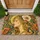 Golden Art Nouveau Woman with Floral Mosaic Details for a Warm, Artistic Home Welcome Doormat - 1