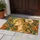 Golden Art Nouveau Woman with Floral Mosaic Details for a Warm, Artistic Home Welcome Doormat - 4