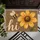 Golden Bee And Yellow Chrysanthemum Hi Greeting For Cheerful Springtime Home Style Doormat - 5